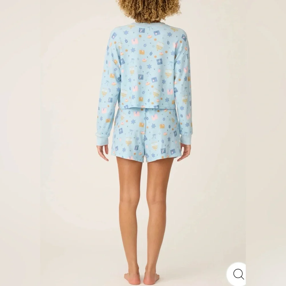 PJ Salvage NWT Size Large Boyfriend Boxer Hanukkah Print Shorts Set - Picture 3 of 9